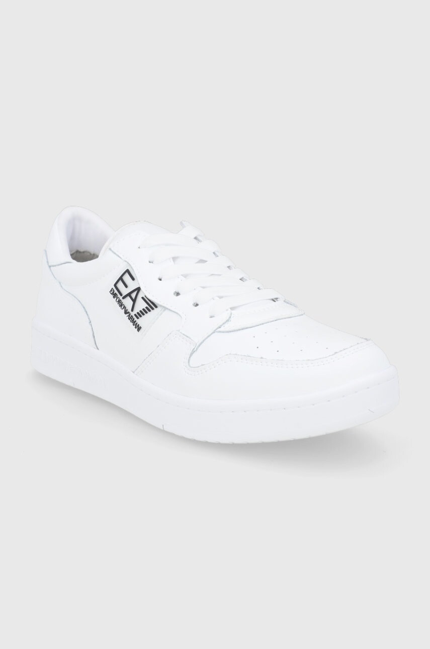 EA7 Emporio Armani Обувки в бяло с равна подметка - Pepit.bg