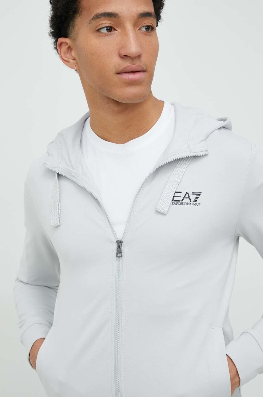 EA7 Emporio Armani Памучен анцуг мъжки в сиво - Pepit.bg