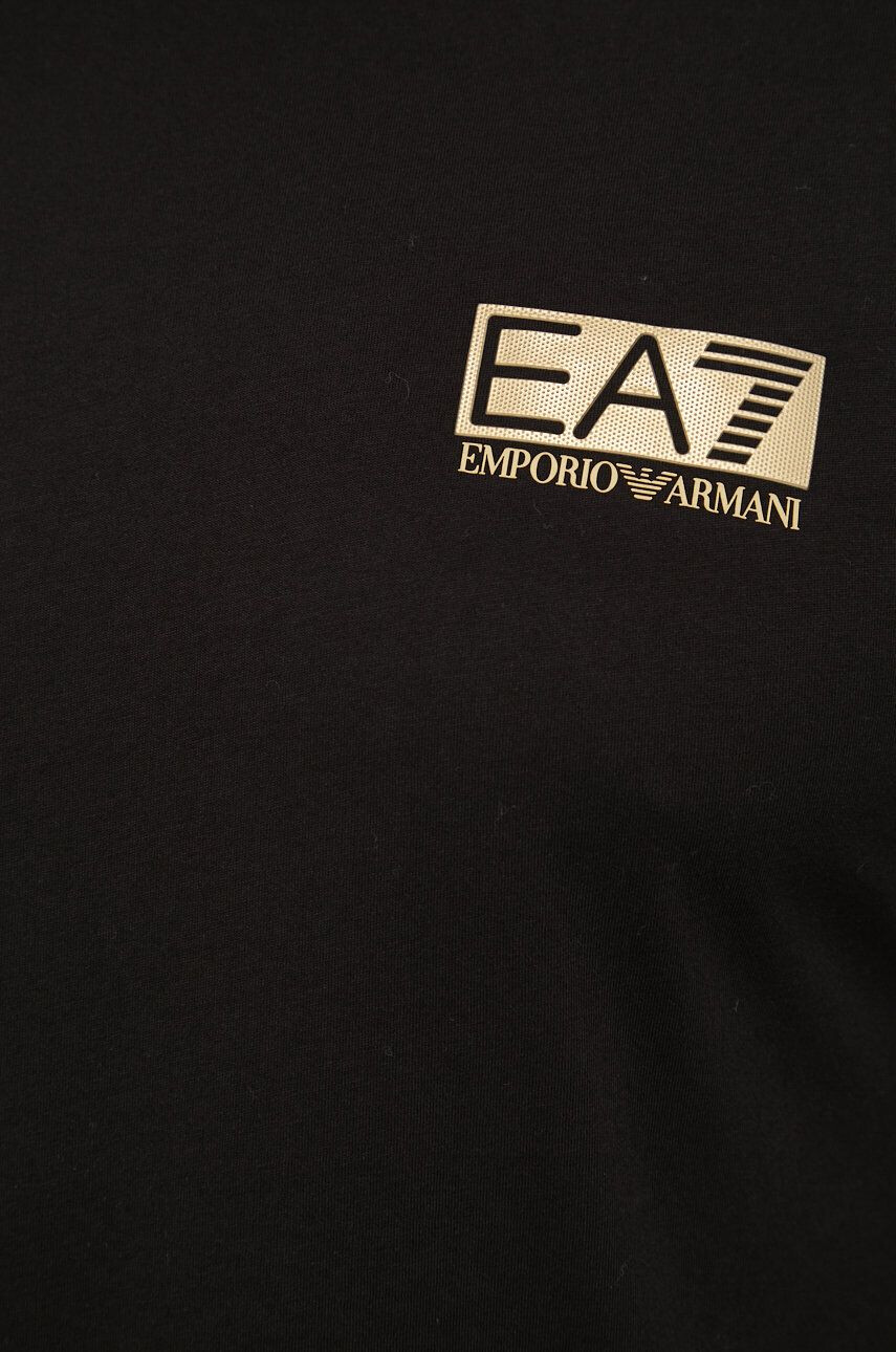 EA7 Emporio Armani Памучна блуза с дълги ръкави - Pepit.bg