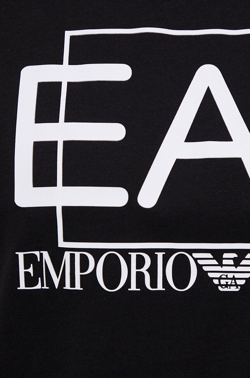 EA7 Emporio Armani Памучна тениска в черно - Pepit.bg