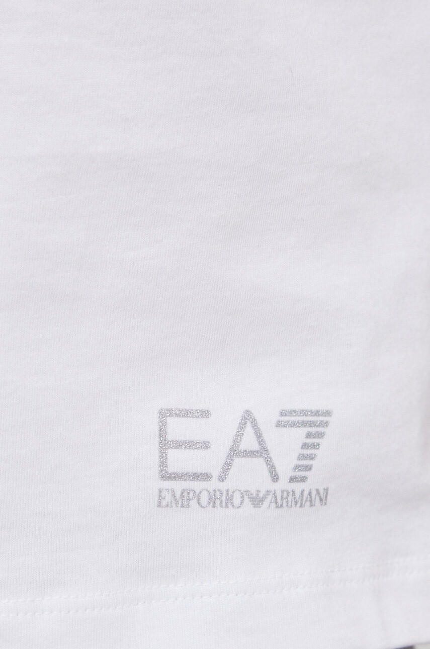 EA7 Emporio Armani Памучна тениска в бяло - Pepit.bg