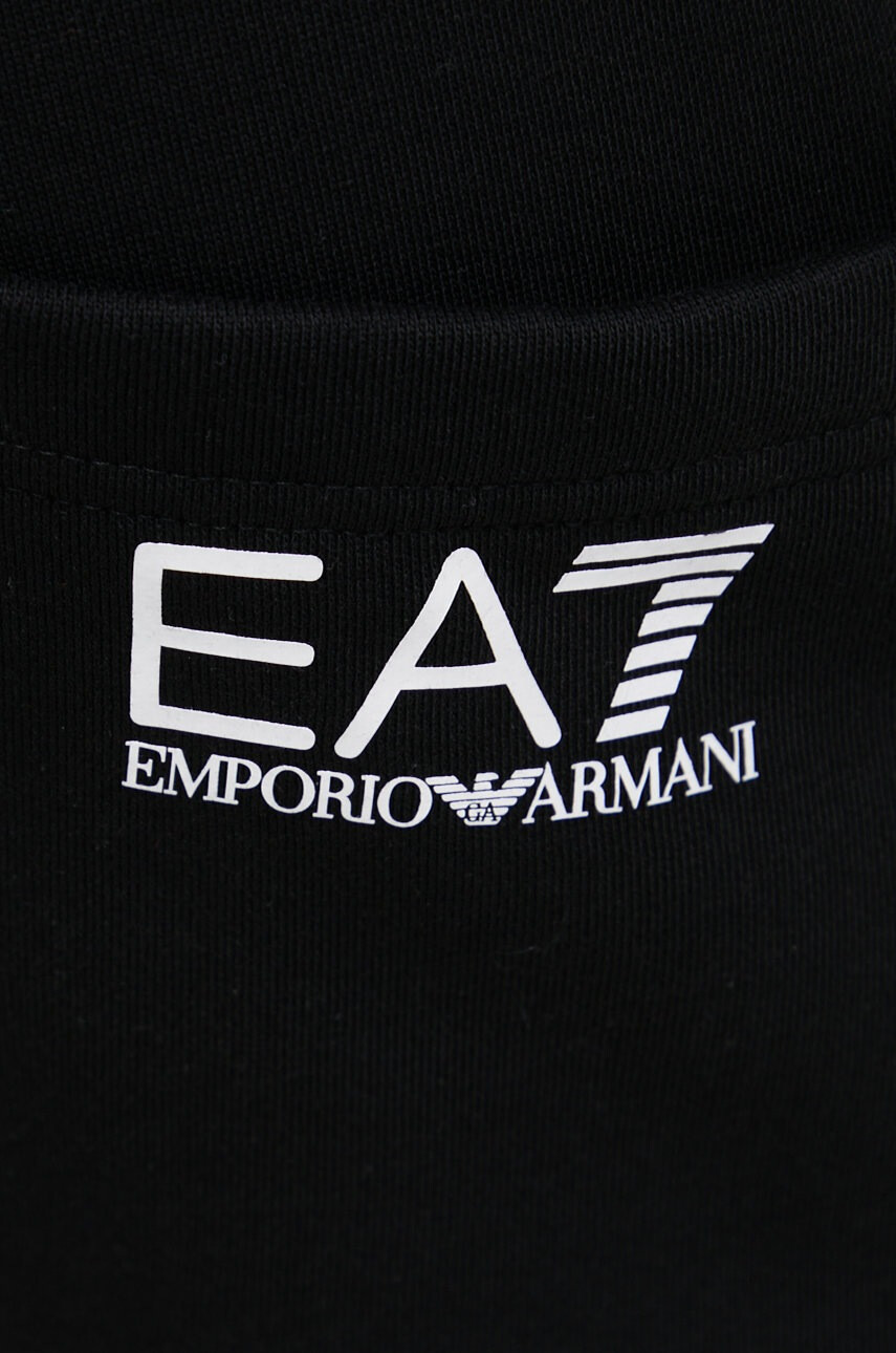 EA7 Emporio Armani Панталони мъжки в черно с принт - Pepit.bg