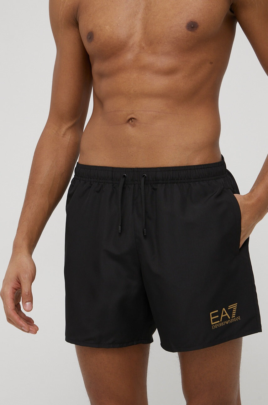 EA7 Emporio Armani Плувни шорти в черно - Pepit.bg