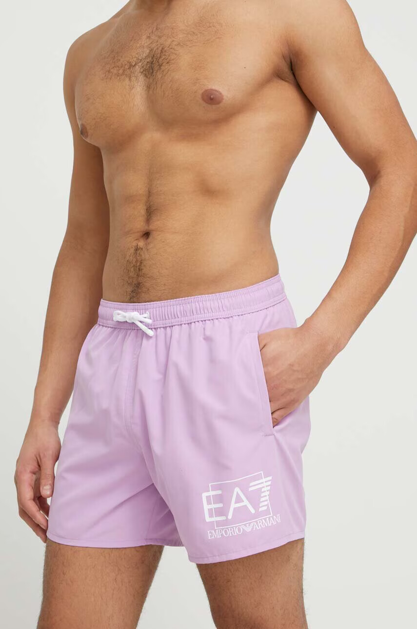 EA7 Emporio Armani Плувни шорти в лилаво - Pepit.bg