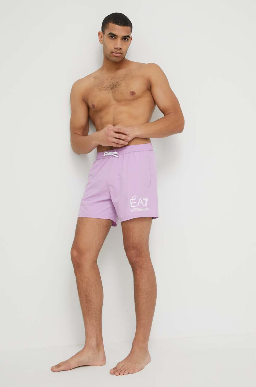 EA7 Emporio Armani Плувни шорти в лилаво - Pepit.bg