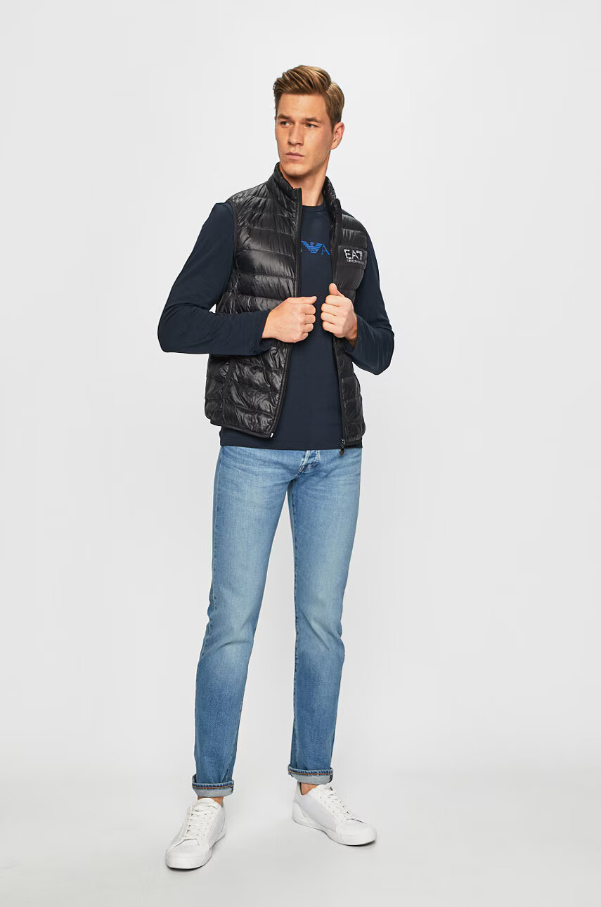 EA7 Emporio Armani Пухен елек мъжки в черно - Pepit.bg