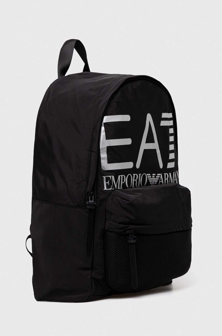 EA7 Emporio Armani Раница в черно голям размер с принт - Pepit.bg
