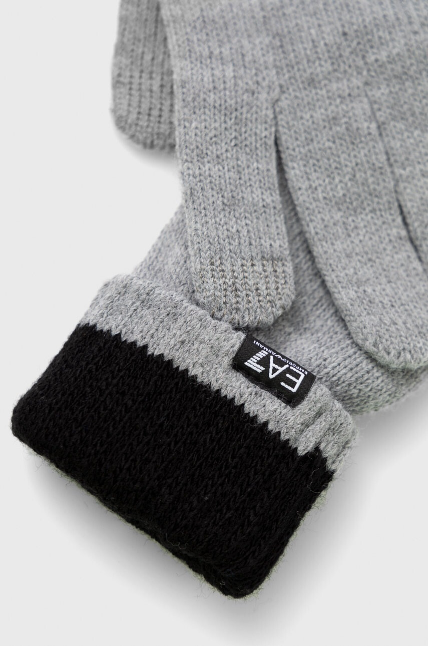 EA7 Emporio Armani Ръкавици в сиво - Pepit.bg