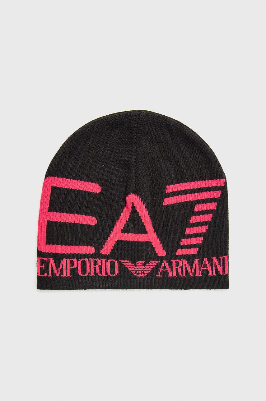 EA7 Emporio Armani Шапка в розово с фина плетка от памук - Pepit.bg