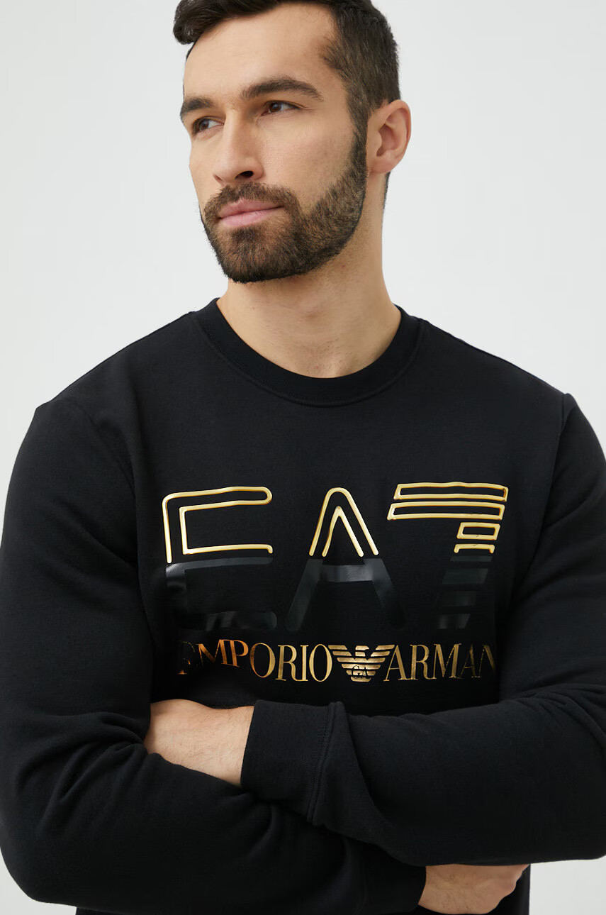 EA7 Emporio Armani Суичър в черно с апликация - Pepit.bg