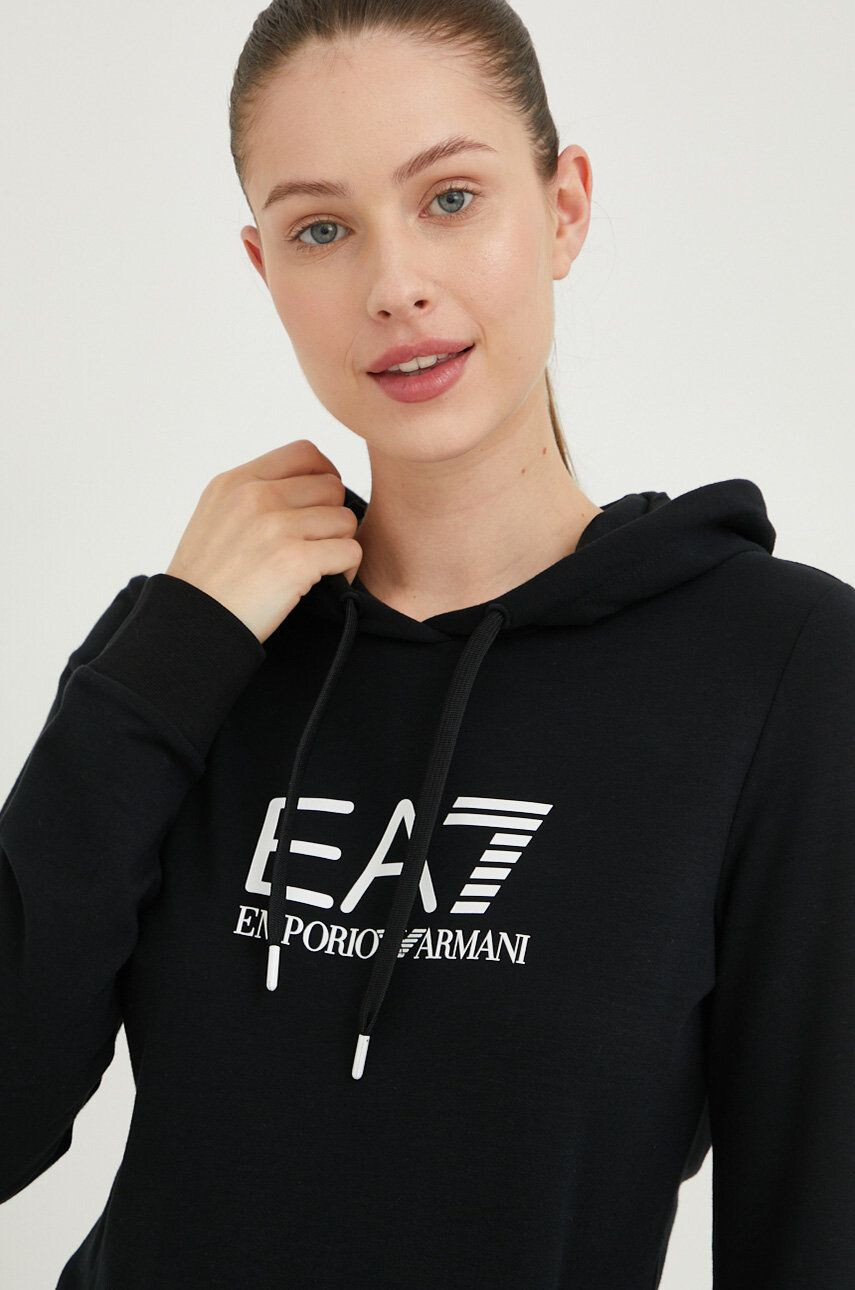 EA7 Emporio Armani Суичър в черно с изчистен дизайн - Pepit.bg