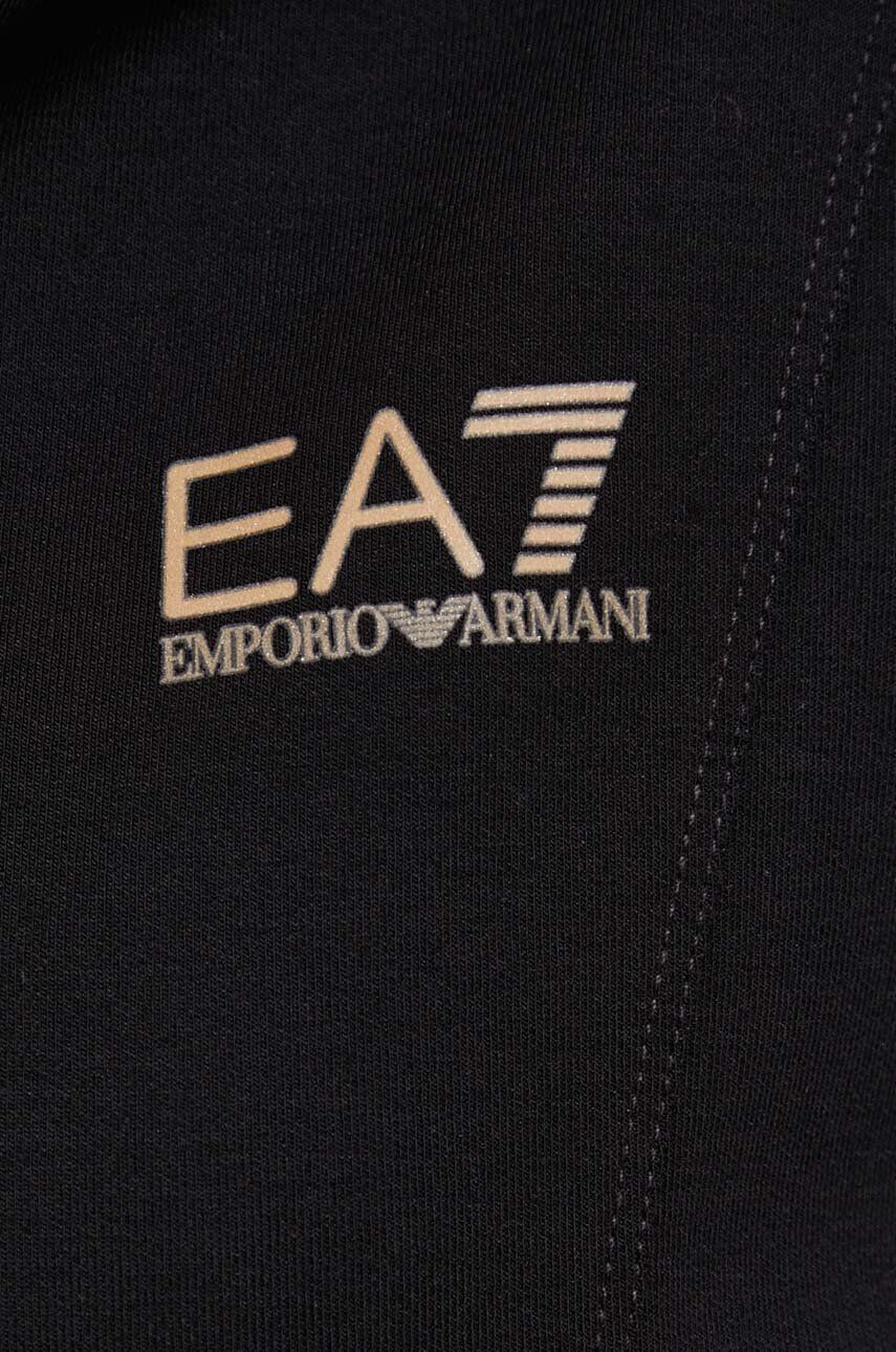 EA7 Emporio Armani Суичър в черно с качулка с принт - Pepit.bg