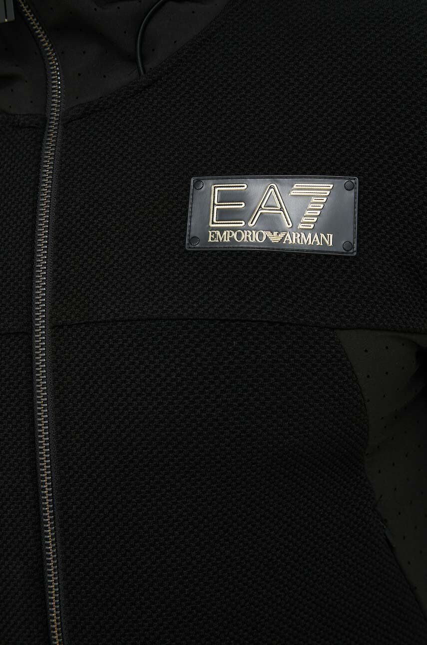 EA7 Emporio Armani Суичър в лилаво с принт - Pepit.bg