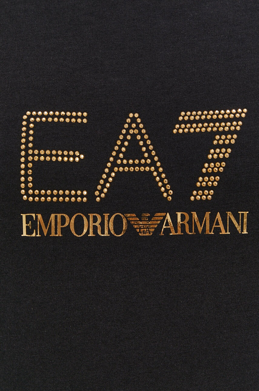 EA7 Emporio Armani Суичър в черно с апликация - Pepit.bg