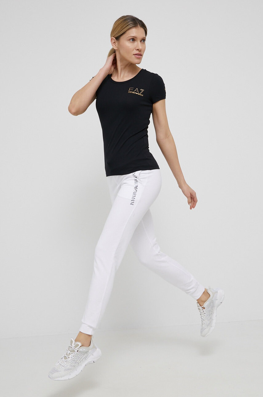 EA7 Emporio Armani Тениска дамска в черно - Pepit.bg