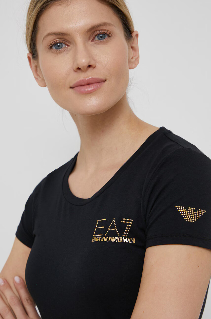 EA7 Emporio Armani Тениска дамска в черно - Pepit.bg