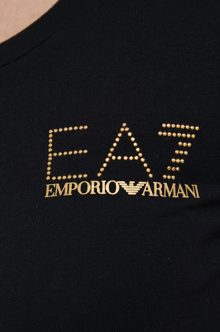 EA7 Emporio Armani Тениска дамска в черно - Pepit.bg