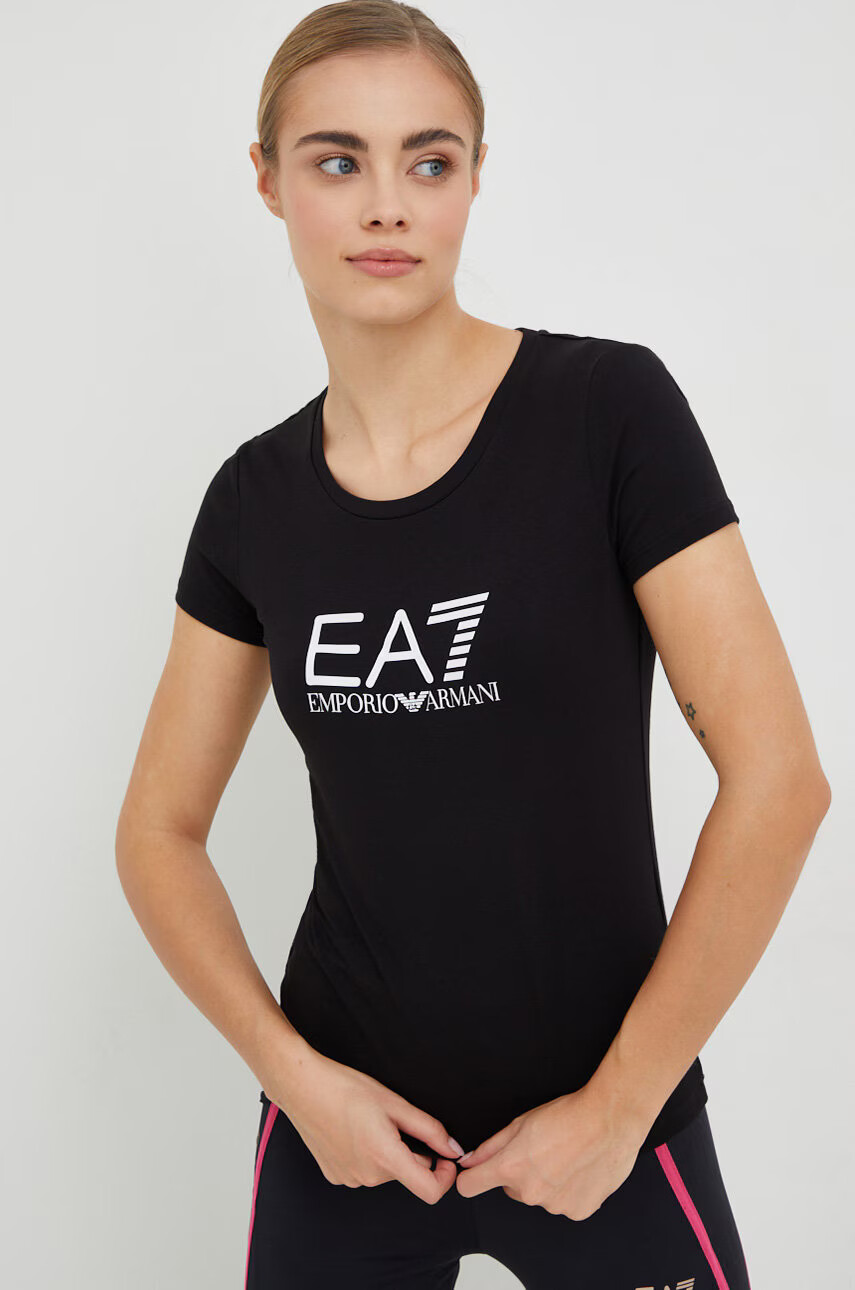 EA7 Emporio Armani Тениска в черно - Pepit.bg
