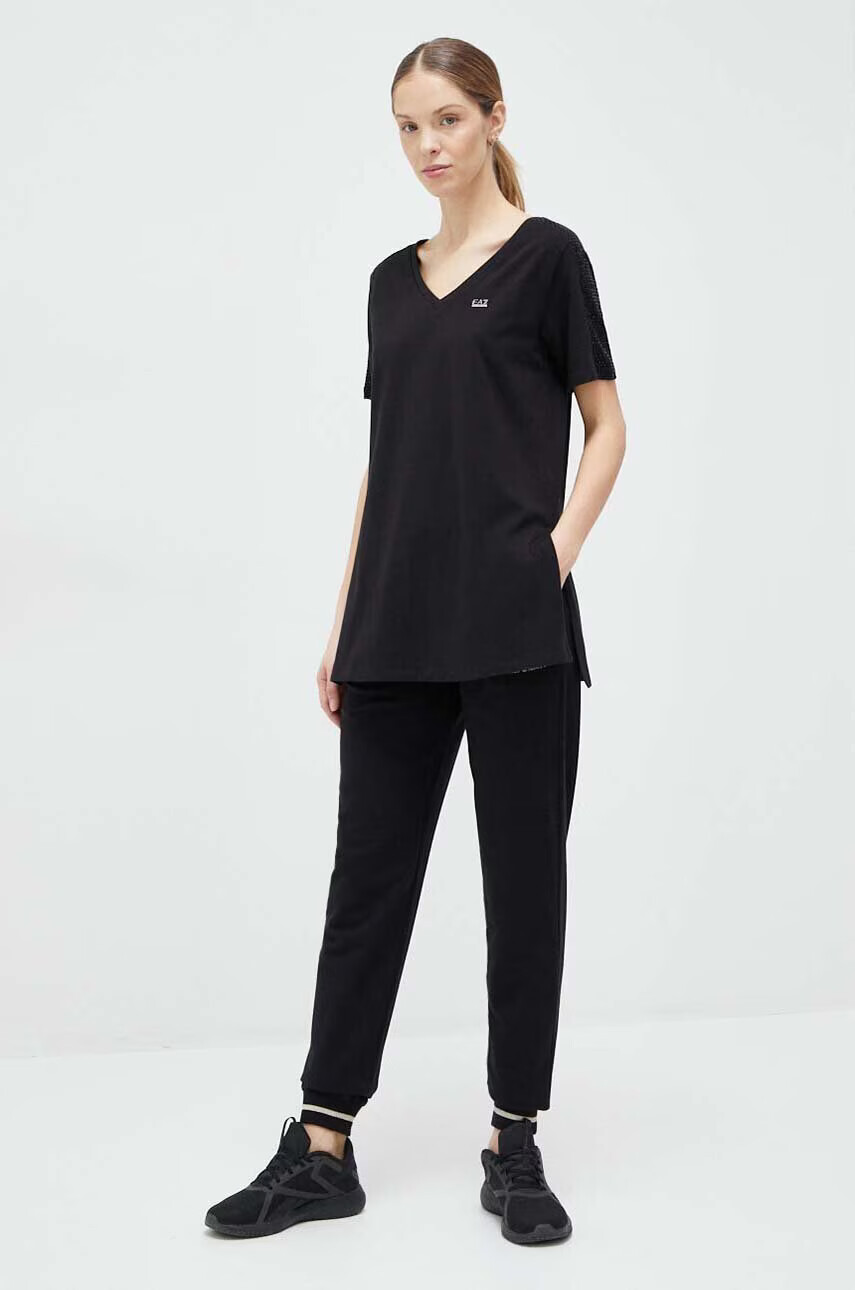 EA7 Emporio Armani Тениска в черно - Pepit.bg