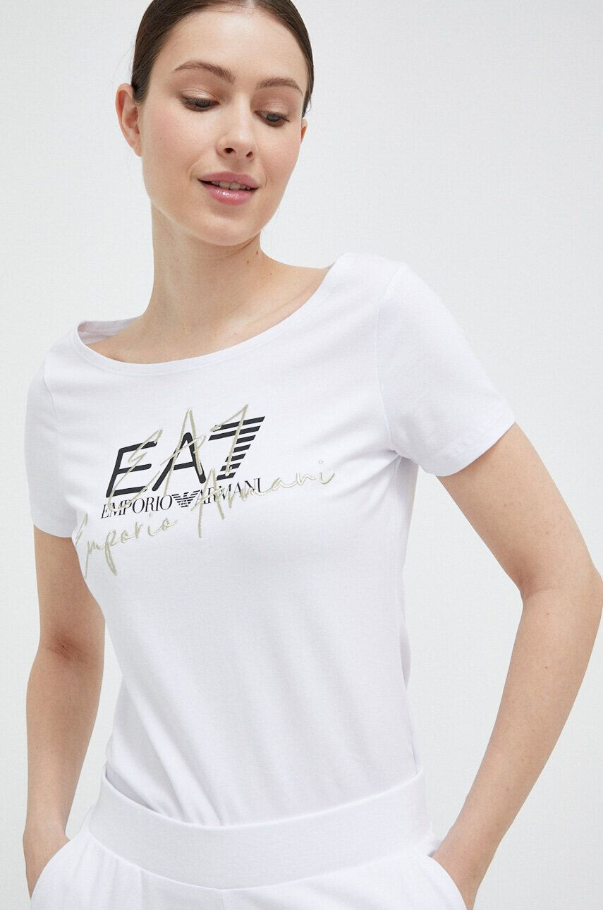 EA7 Emporio Armani Тениска в бяло - Pepit.bg