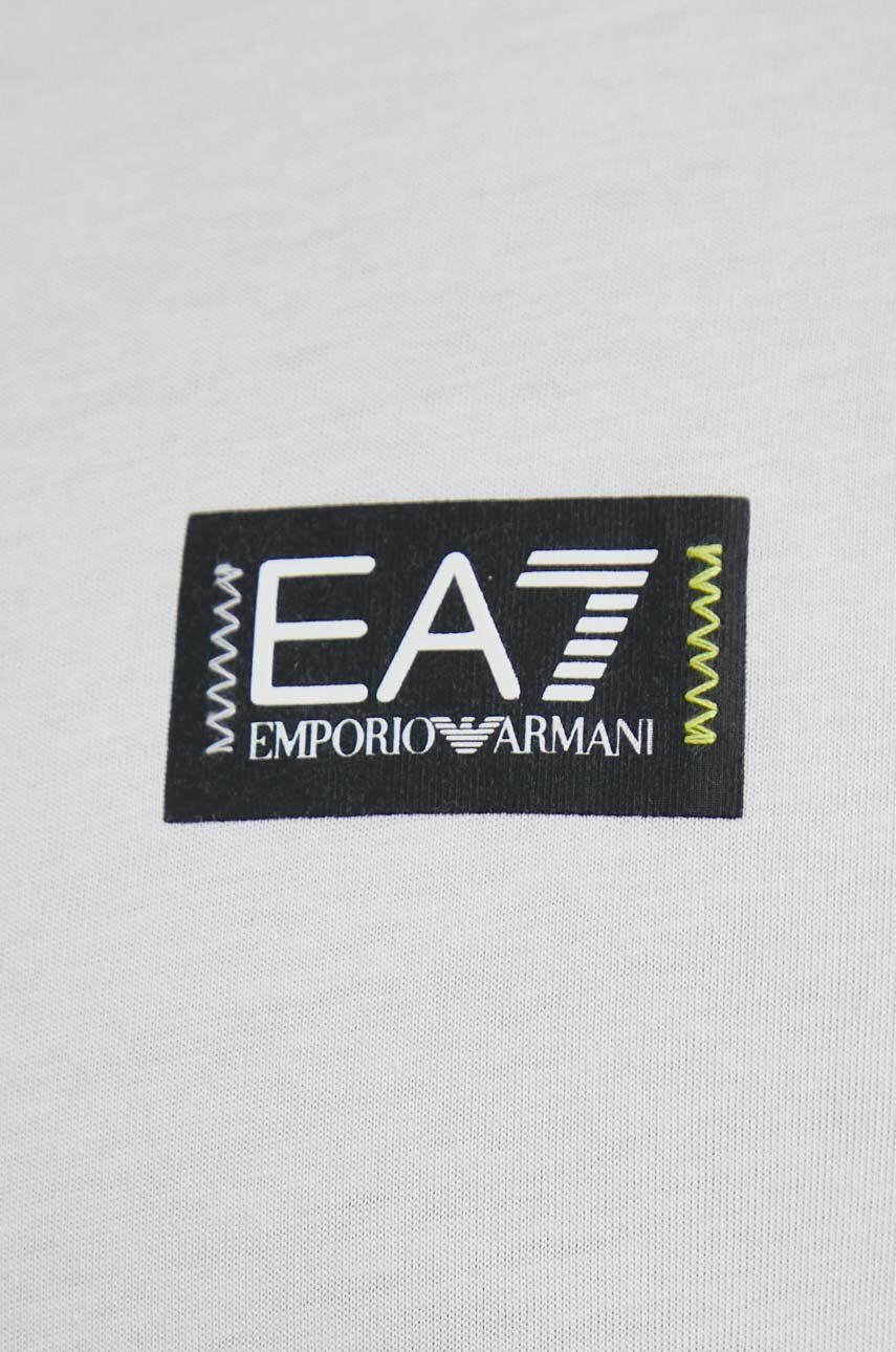 EA7 Emporio Armani Тениска в бяло с апликация - Pepit.bg