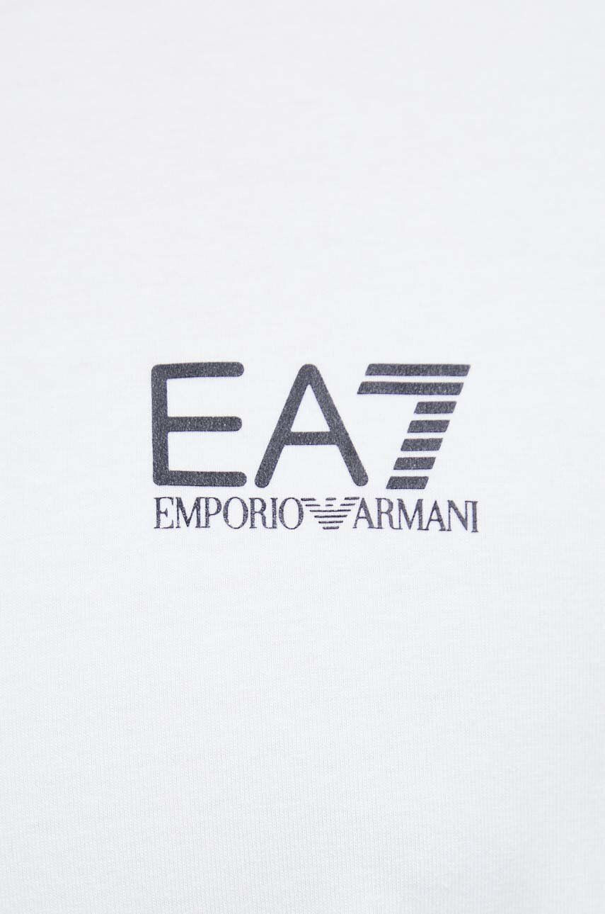 EA7 Emporio Armani Тениска в бяло с принт - Pepit.bg