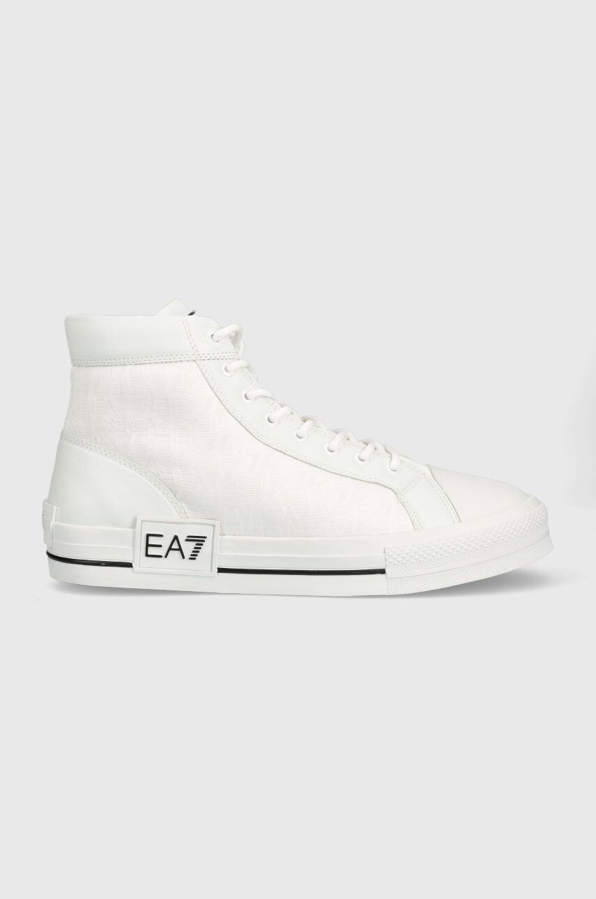 EA7 Emporio Armani Високи кецове Jv Allover в бяло - Pepit.bg