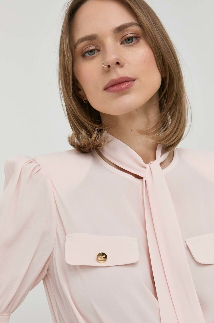 Elisabetta Franchi Боди в розово с изчистен дизайн - Pepit.bg