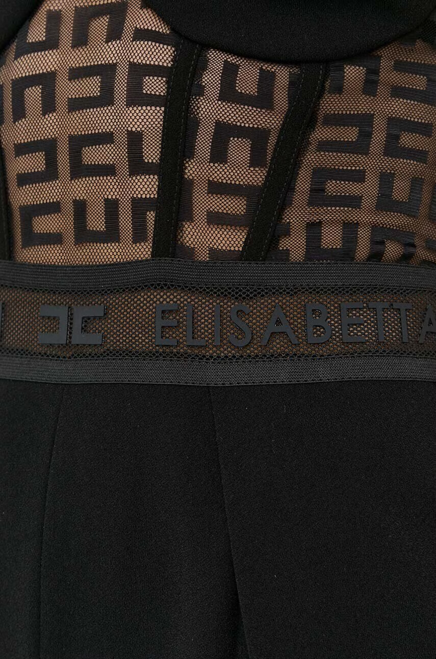 Elisabetta Franchi Гащеризон в черно с v-образно деколте - Pepit.bg