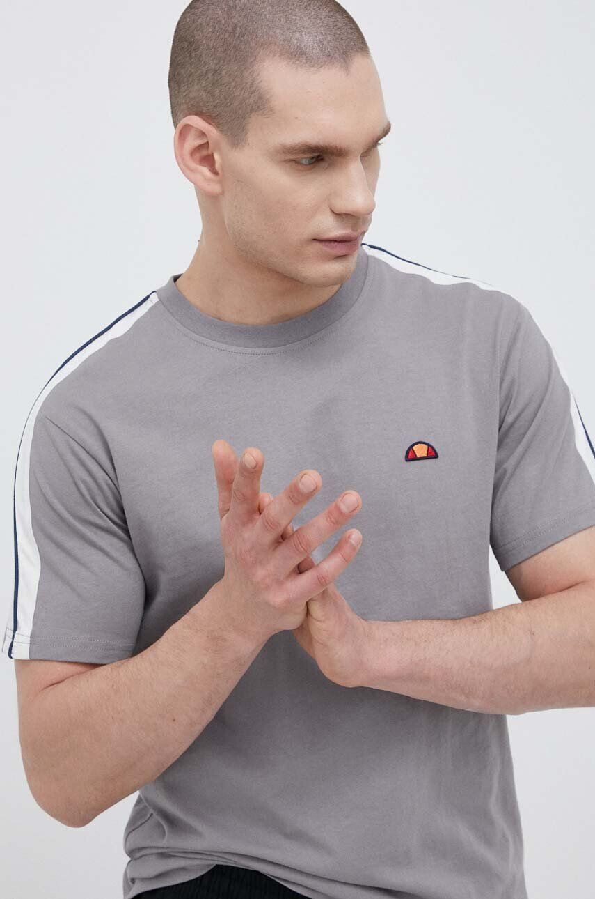 Ellesse Памучна тениска в сиво с апликация - Pepit.bg