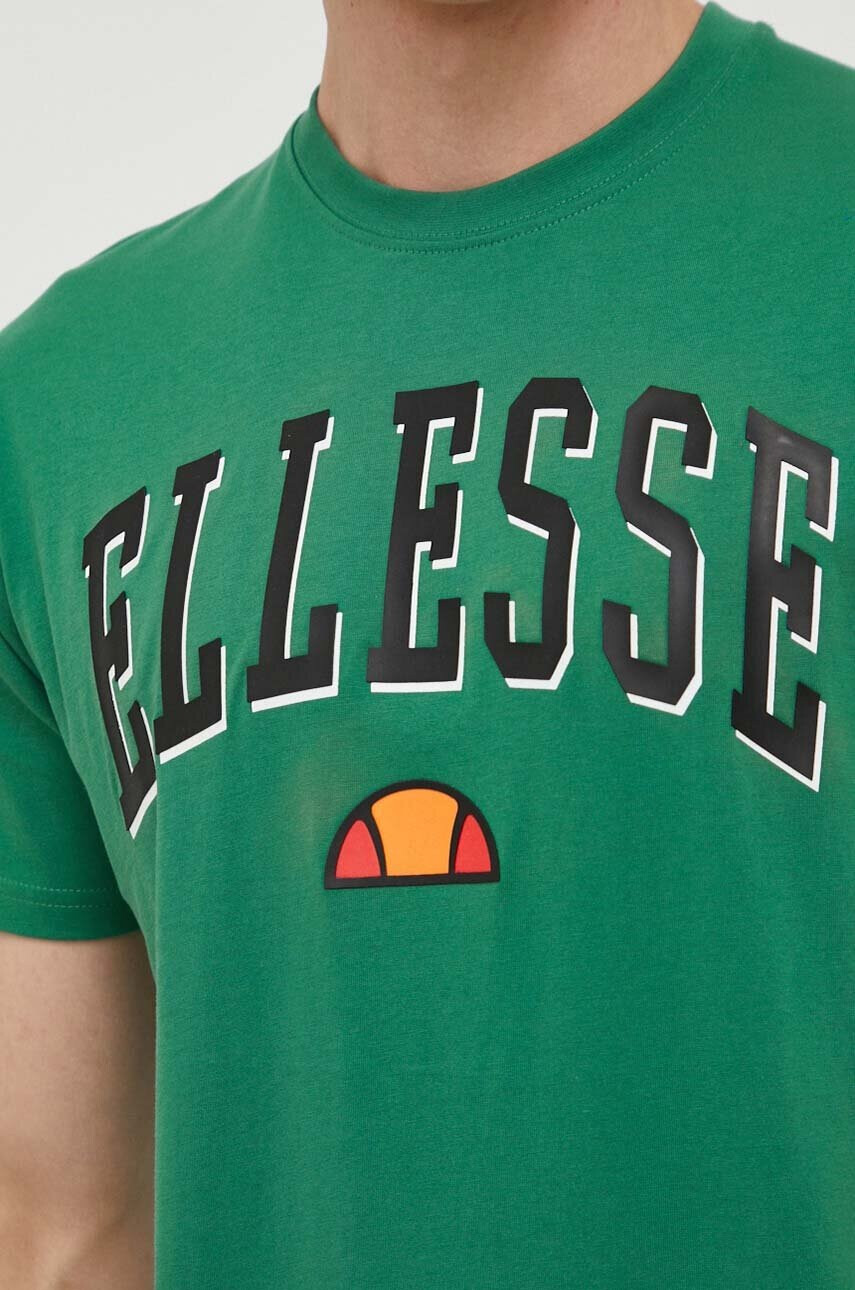 Ellesse Памучна тениска в зелено с принт - Pepit.bg