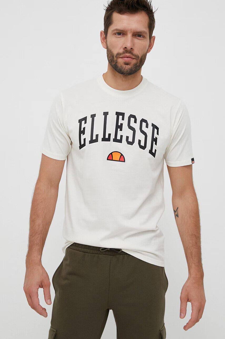 Ellesse Памучна тениска в бежово с принт - Pepit.bg