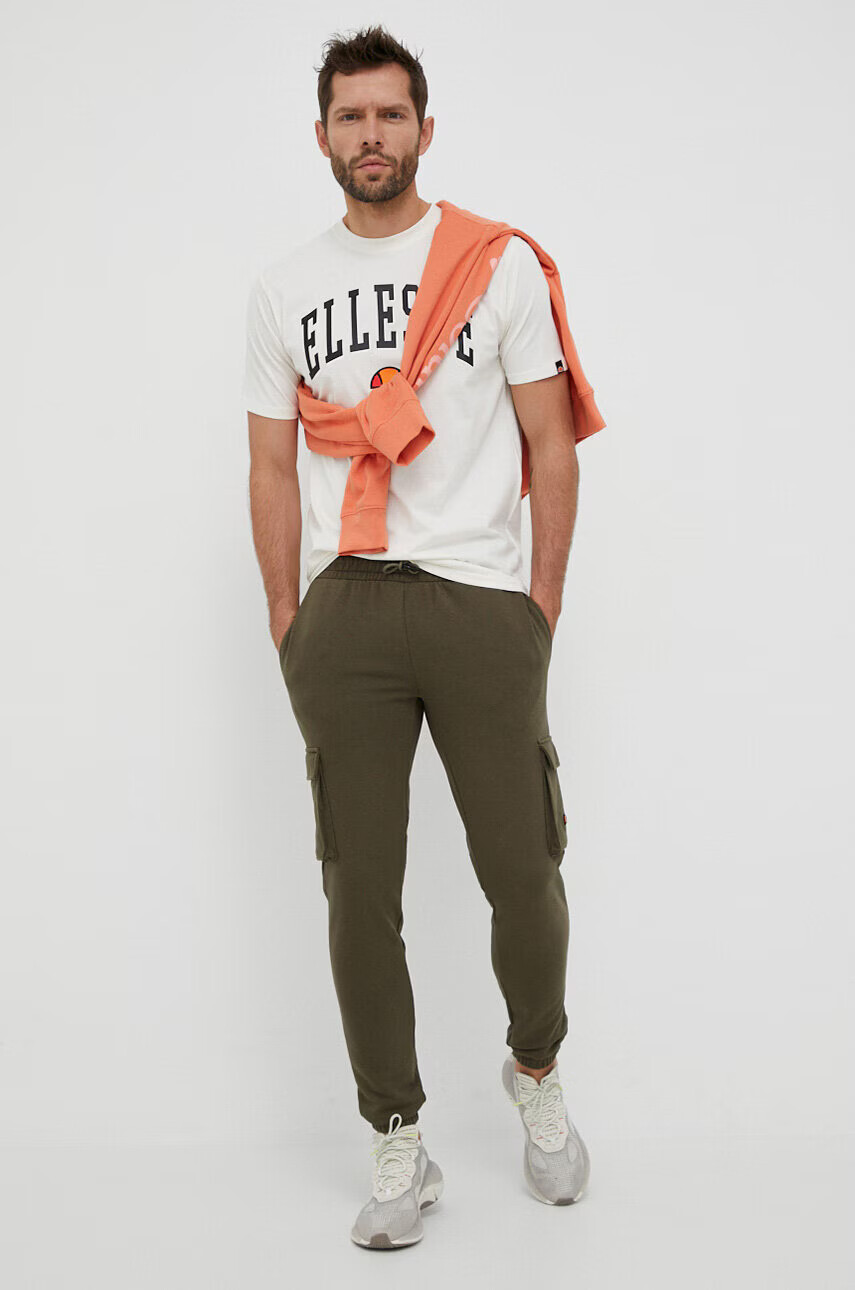 Ellesse Памучна тениска в бежово с принт - Pepit.bg