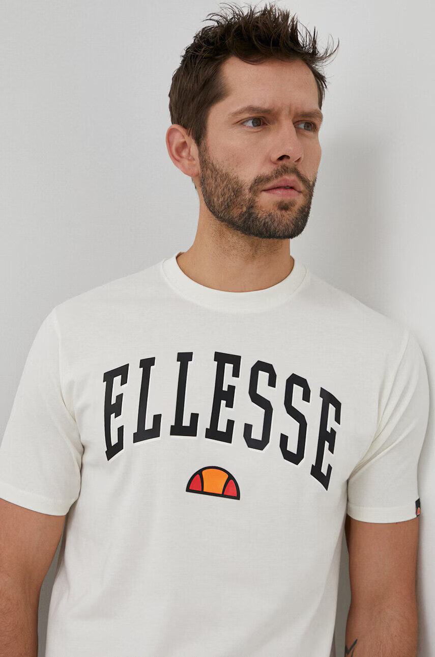 Ellesse Памучна тениска в бежово с принт - Pepit.bg
