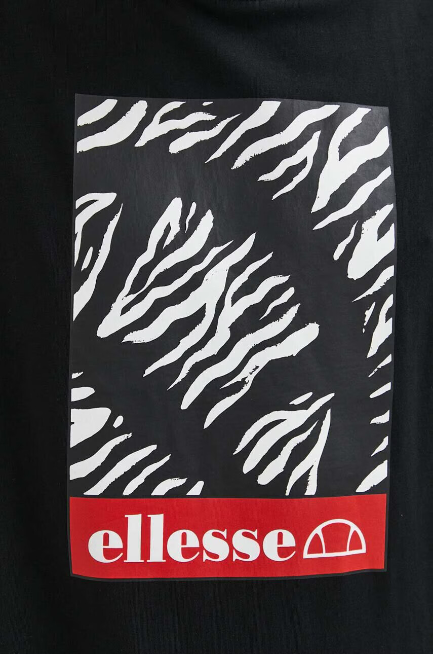 Ellesse Памучна тениска в черно с принт - Pepit.bg