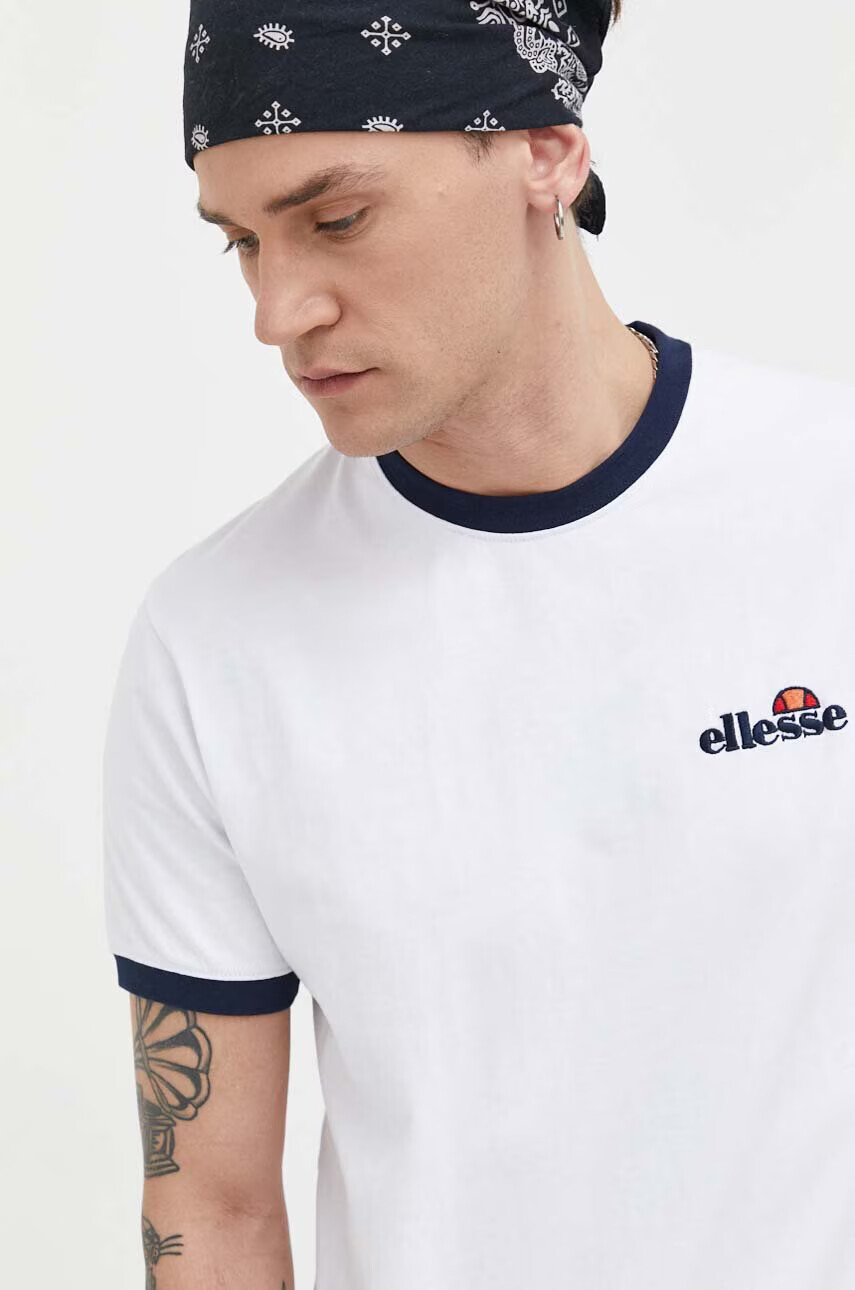 Ellesse Памучна тениска в бяло с апликация - Pepit.bg