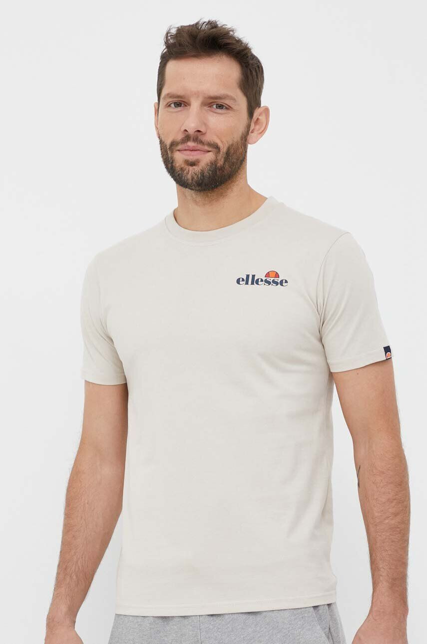 Ellesse Памучна тениска в бежово с принт - Pepit.bg