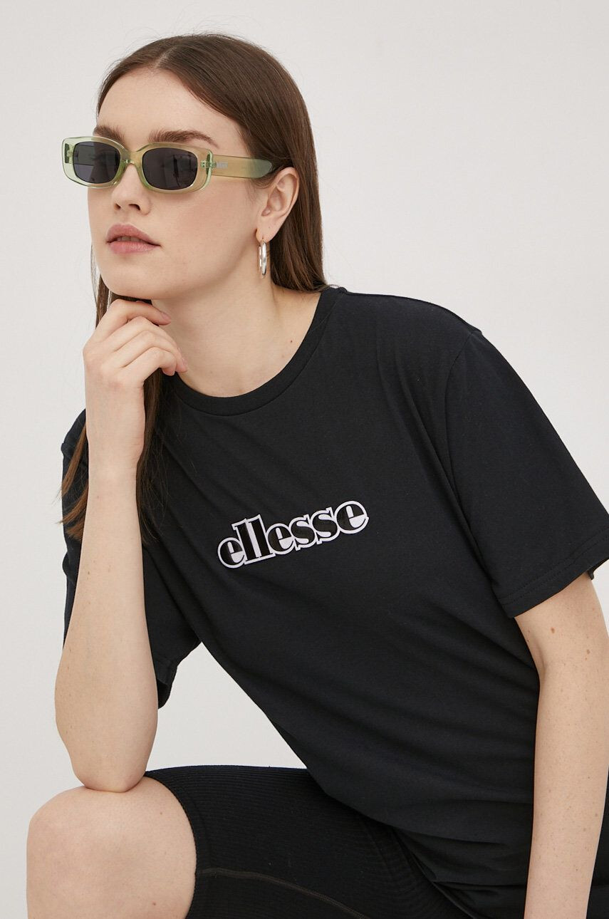 Ellesse Памучна тениска в черно - Pepit.bg