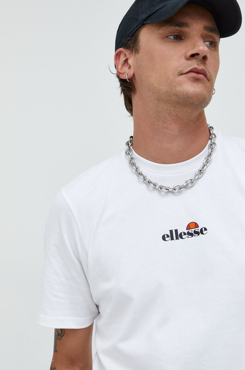 Ellesse Памучна тениска в бяло с принт - Pepit.bg