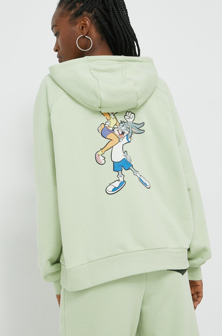 Ellesse Суичър X Looney Tunes в зелено с принт - Pepit.bg