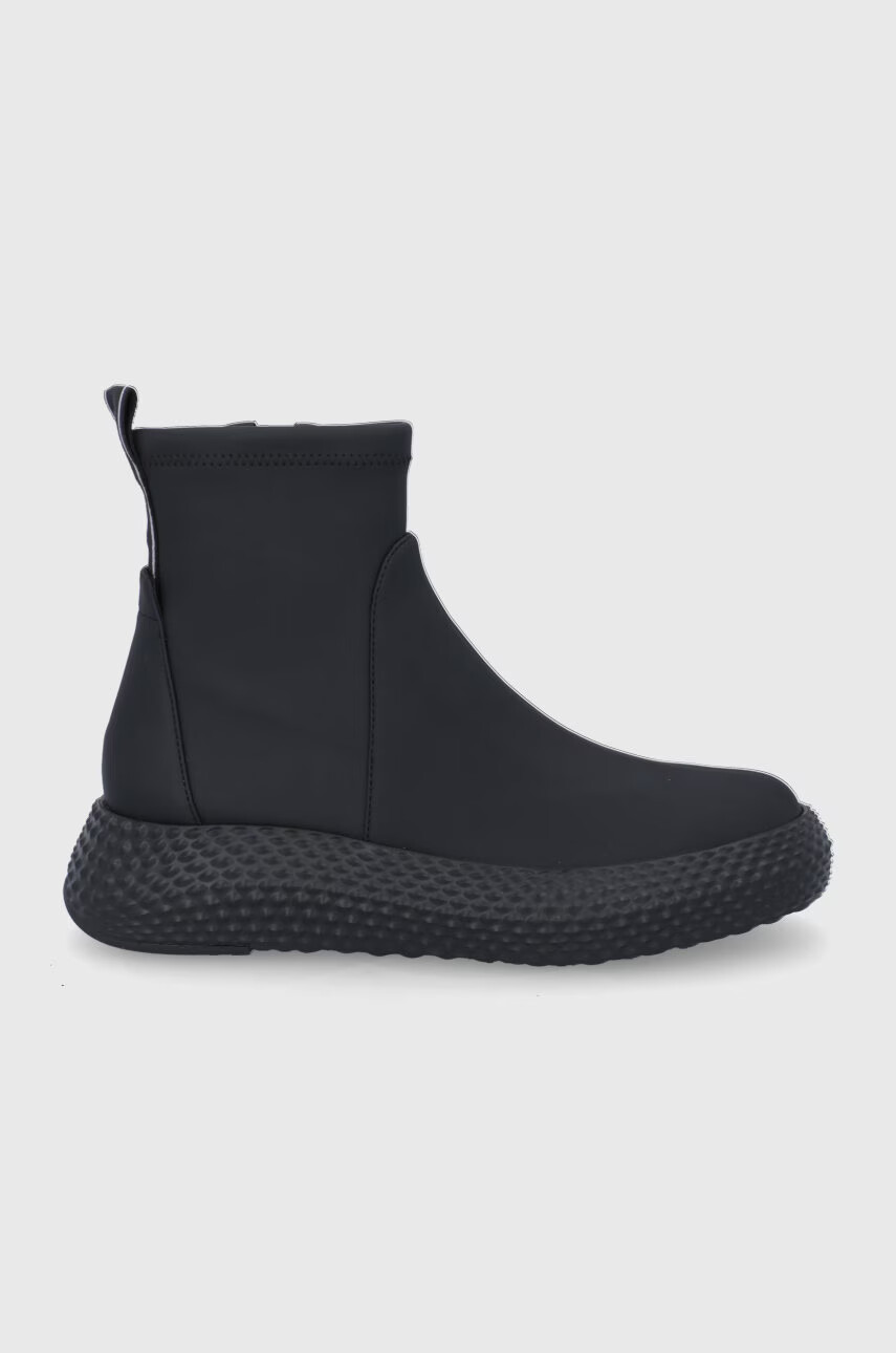 Emporio Armani Боти дамски в черно с равна подметка - Pepit.bg