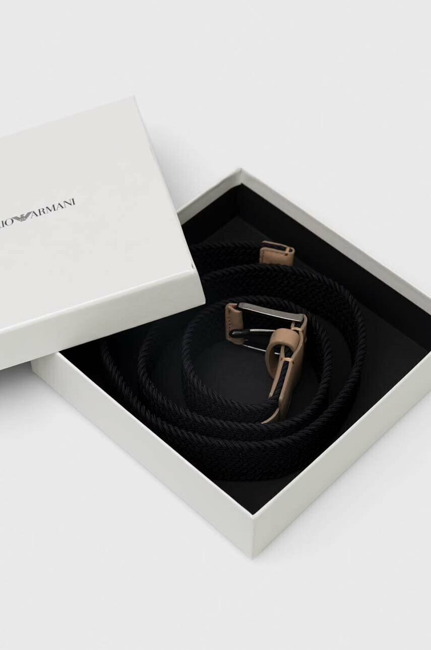 Emporio Armani Колан мъжки в черно - Pepit.bg