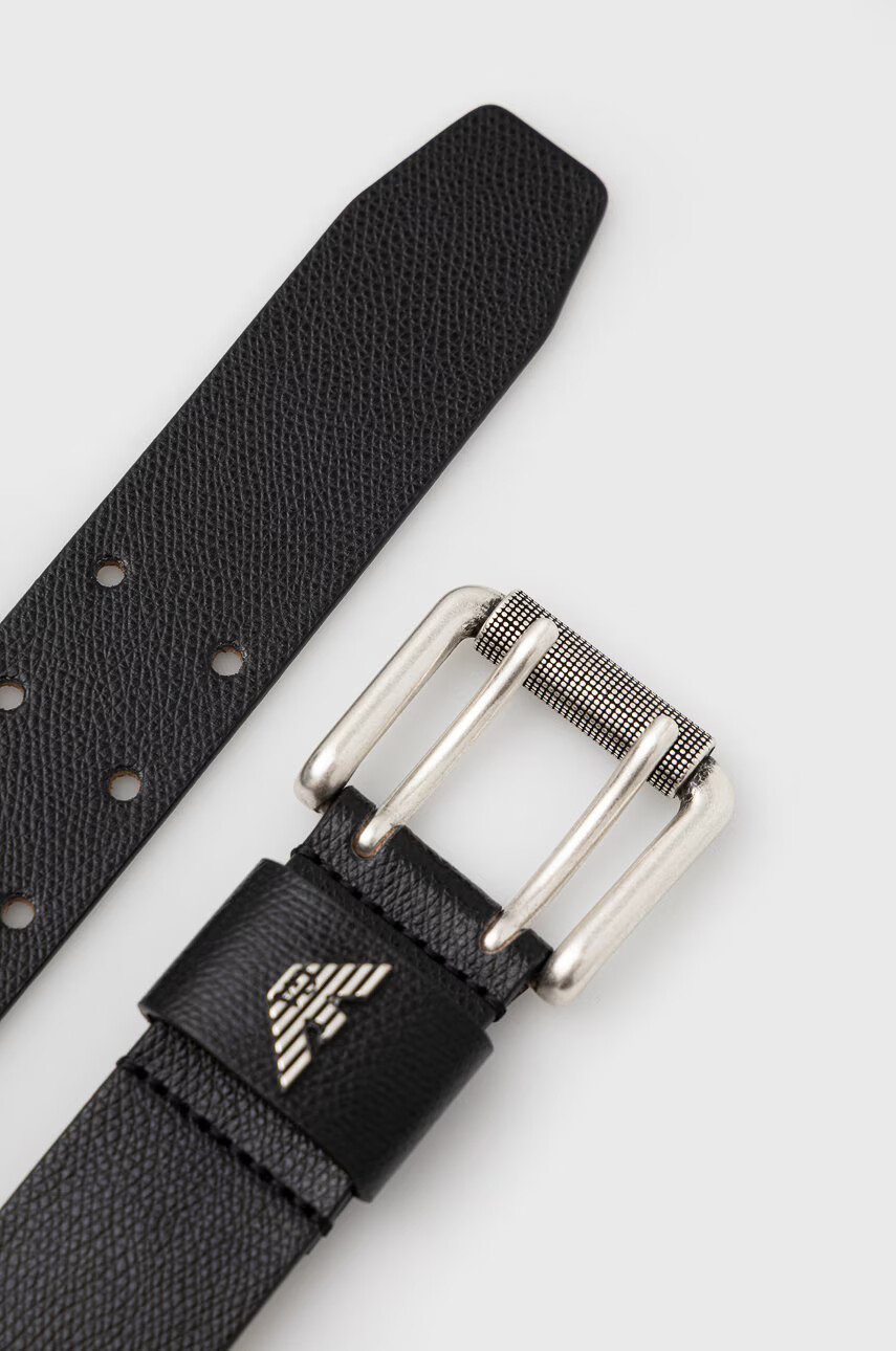 Emporio Armani Кожен колан мъжки в черно - Pepit.bg