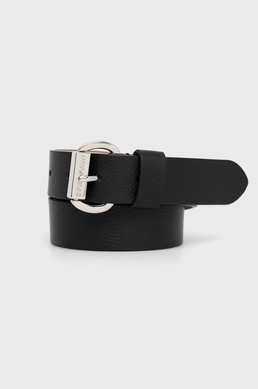 Emporio Armani Кожен колан мъжки в черно - Pepit.bg