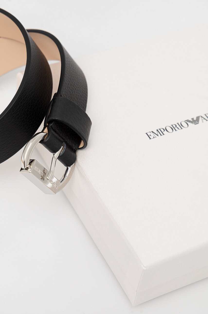 Emporio Armani Кожен колан мъжки в черно - Pepit.bg