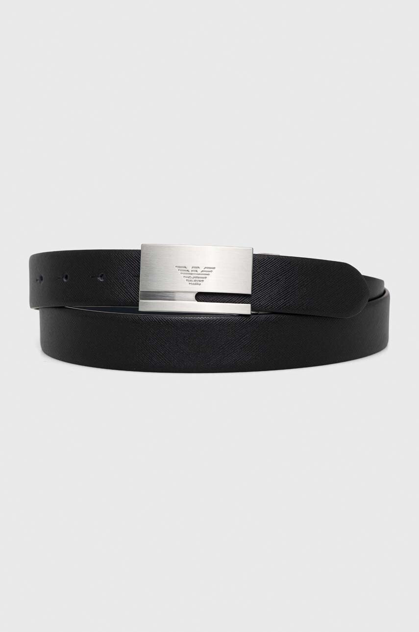 Emporio Armani Кожен колан мъжки в черно - Pepit.bg