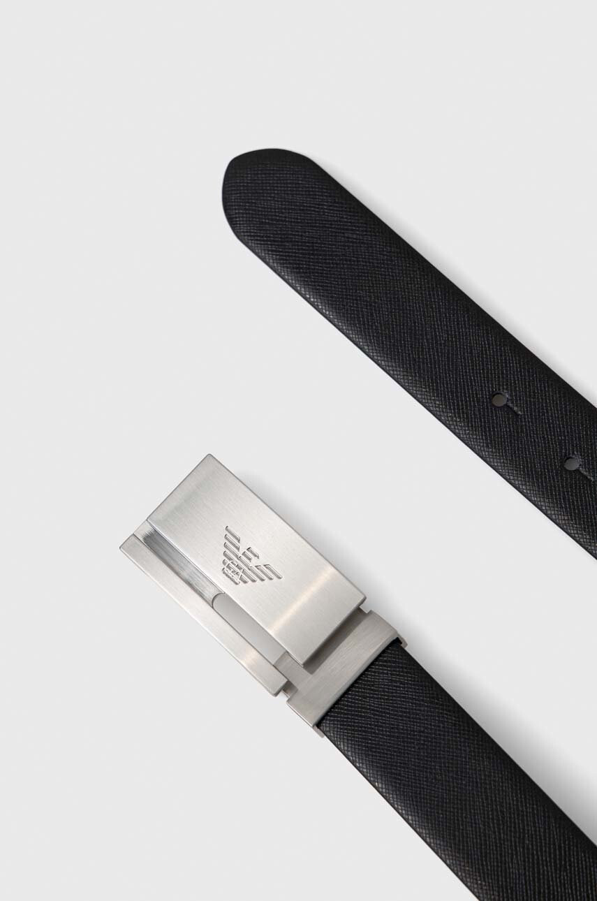 Emporio Armani Кожен колан мъжки в черно - Pepit.bg