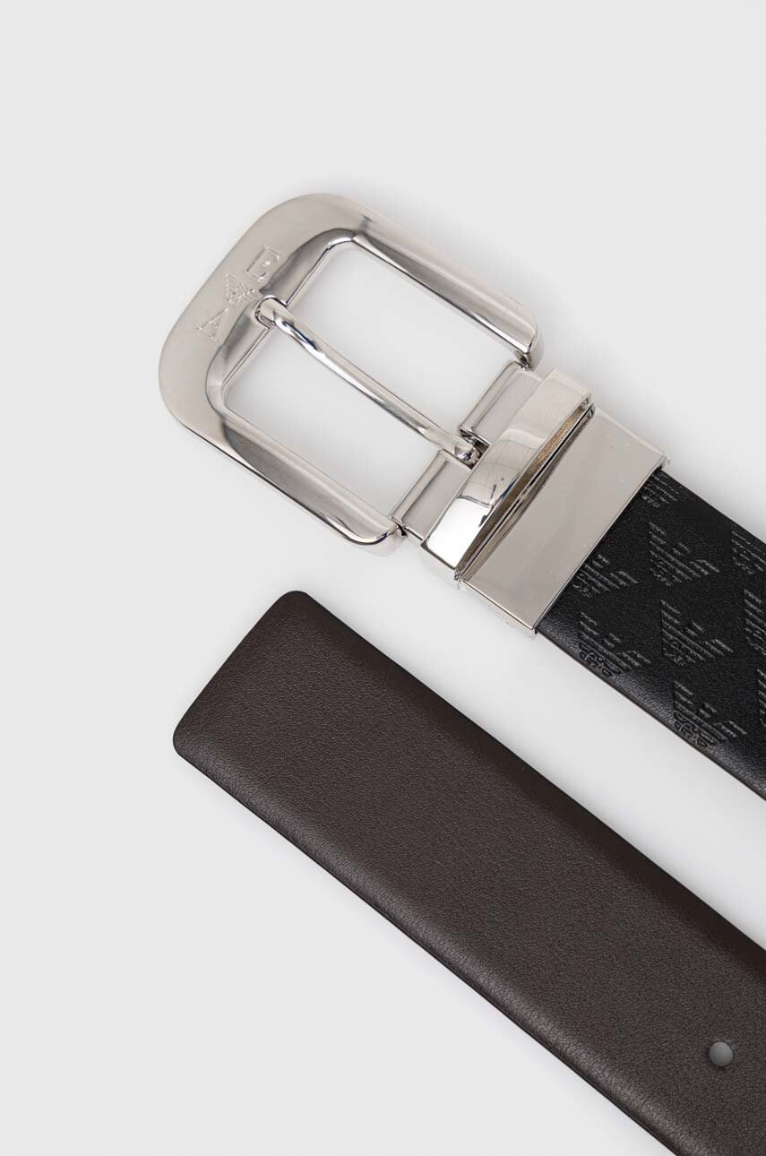 Emporio Armani Кожен колан мъжки в черно - Pepit.bg