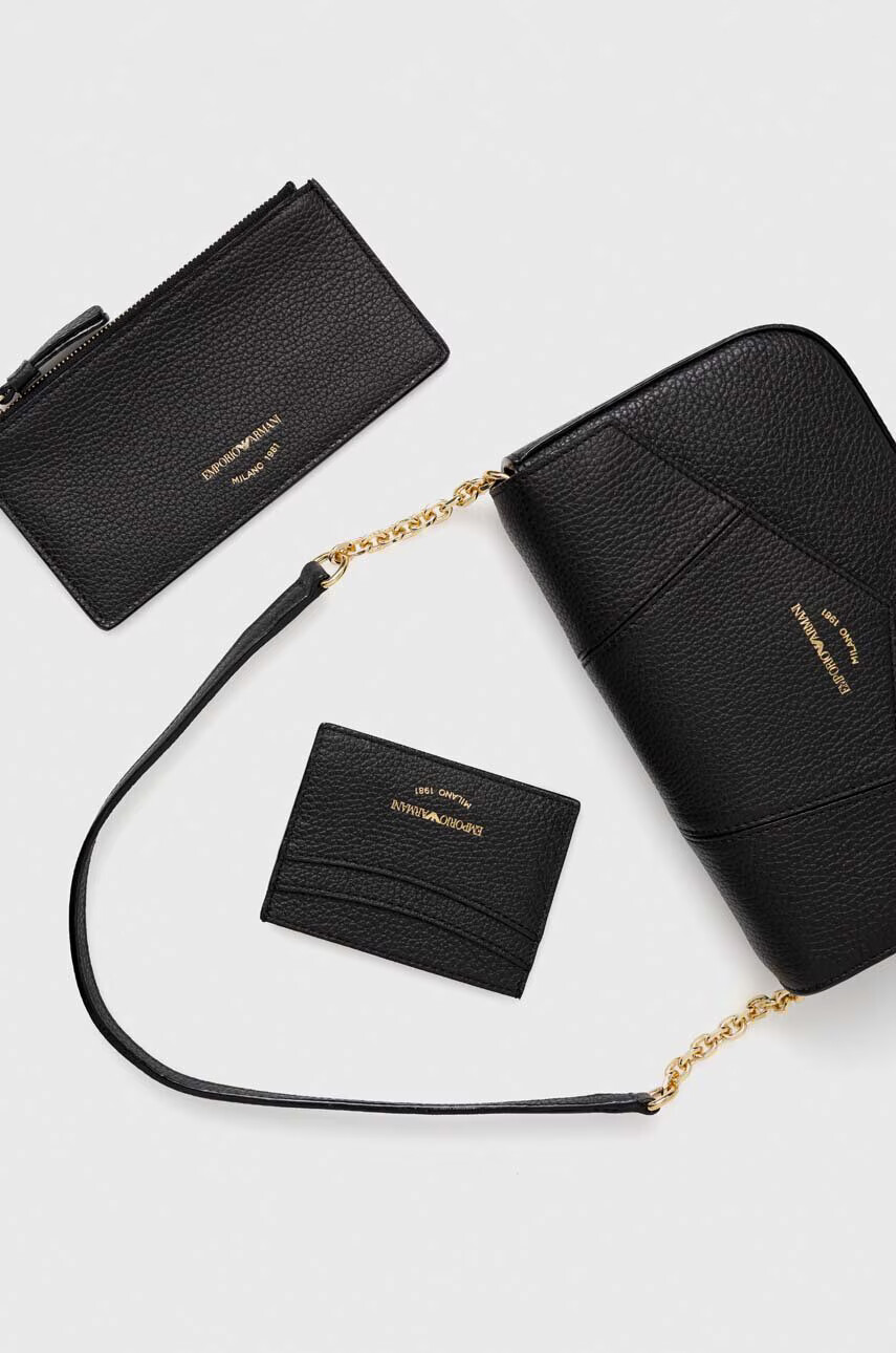 Emporio Armani Кожена чанта в черно - Pepit.bg