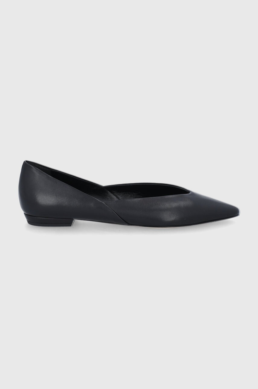 Emporio Armani Кожени балеринки в черно - Pepit.bg